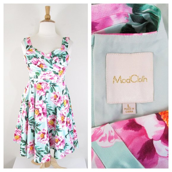 Modcloth Dresses & Skirts - Modcloth Floral Elegance My Way Fit Flare Dress L